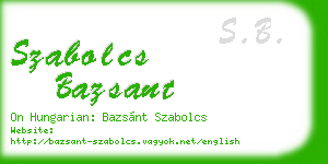 szabolcs bazsant business card
